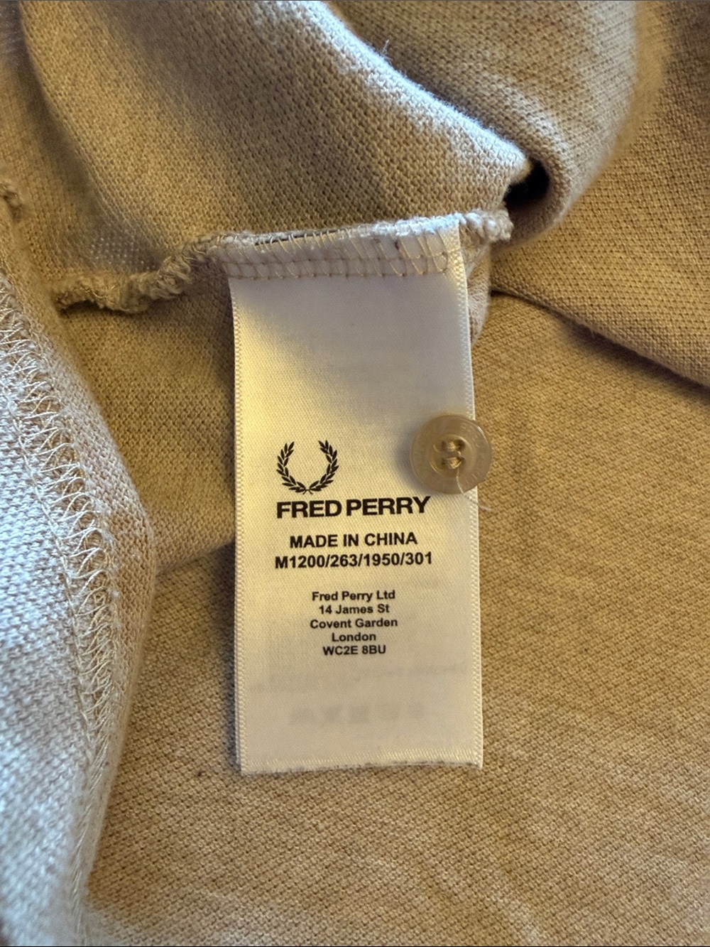 Fred Perry Oatmeal Polo with Red Trim - Picture 6 of 11